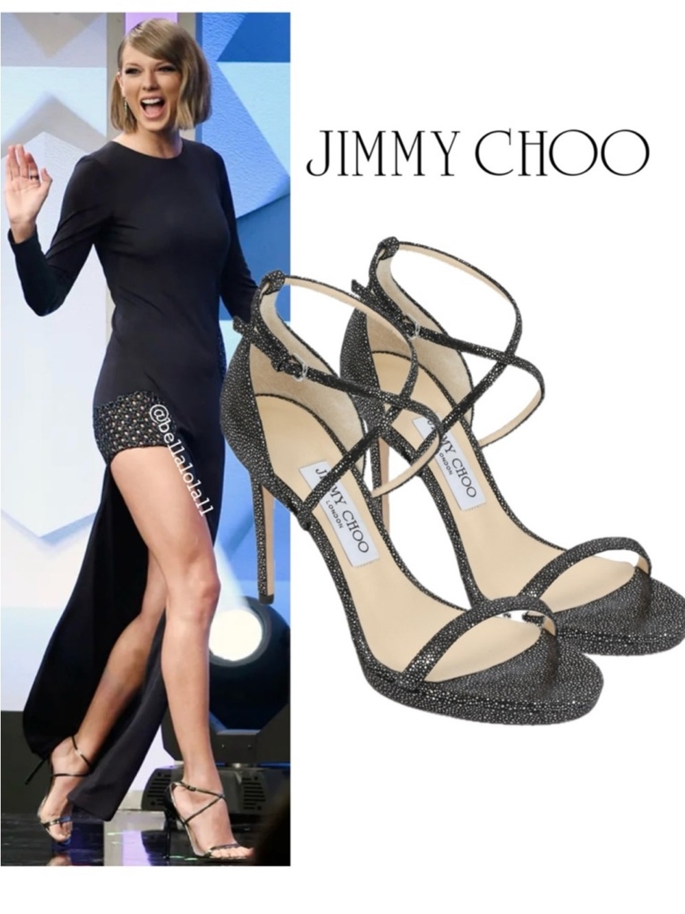 AUTHENTIC JIMMY CHOO x TAYLOR SWIFT BLACK HEELS